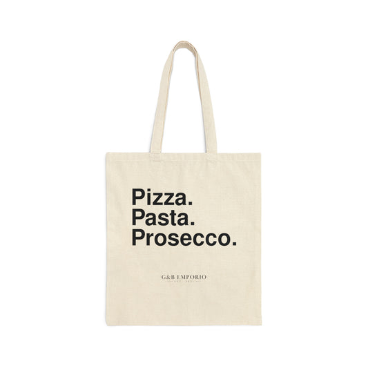 Pizza Pasta Prosecco Cotton Tote Bag